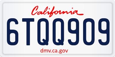 CA license plate 6TQQ909