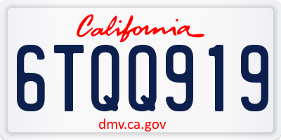 CA license plate 6TQQ919
