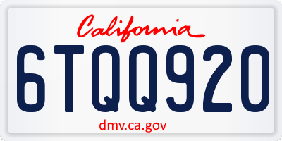 CA license plate 6TQQ920