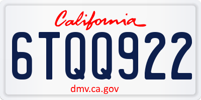 CA license plate 6TQQ922