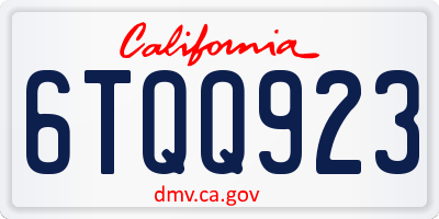 CA license plate 6TQQ923