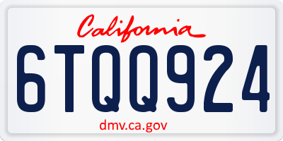 CA license plate 6TQQ924