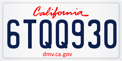 CA license plate 6TQQ930