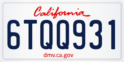 CA license plate 6TQQ931