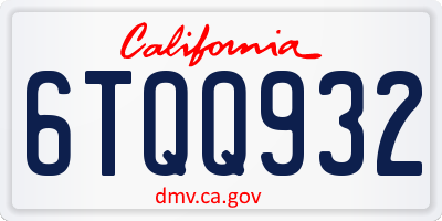 CA license plate 6TQQ932