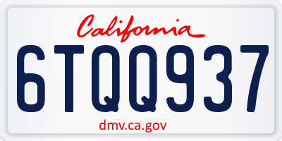 CA license plate 6TQQ937