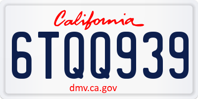 CA license plate 6TQQ939