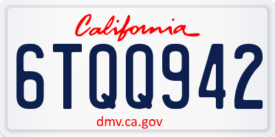 CA license plate 6TQQ942