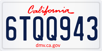 CA license plate 6TQQ943