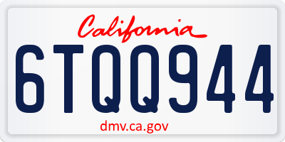 CA license plate 6TQQ944