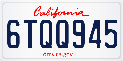 CA license plate 6TQQ945