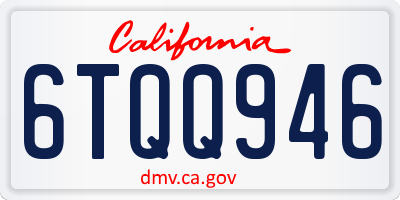 CA license plate 6TQQ946