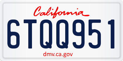 CA license plate 6TQQ951