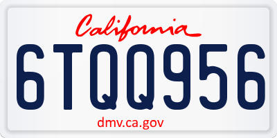 CA license plate 6TQQ956