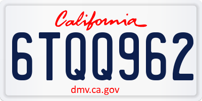 CA license plate 6TQQ962