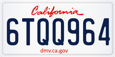 CA license plate 6TQQ964