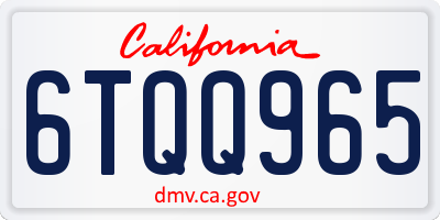 CA license plate 6TQQ965