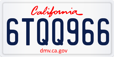 CA license plate 6TQQ966