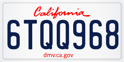 CA license plate 6TQQ968