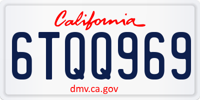 CA license plate 6TQQ969
