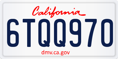 CA license plate 6TQQ970