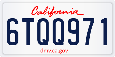 CA license plate 6TQQ971