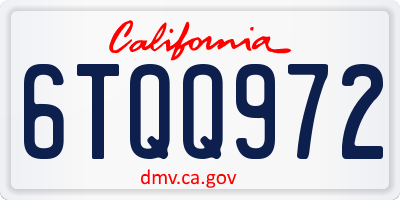 CA license plate 6TQQ972