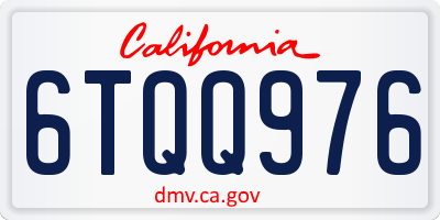 CA license plate 6TQQ976