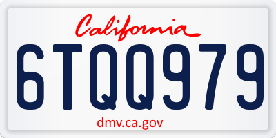 CA license plate 6TQQ979