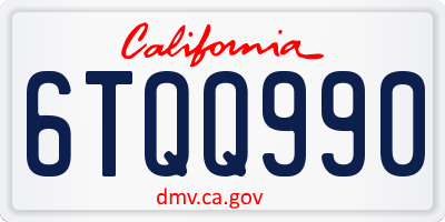 CA license plate 6TQQ990