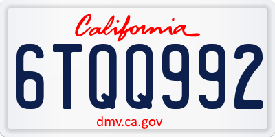 CA license plate 6TQQ992