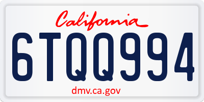 CA license plate 6TQQ994