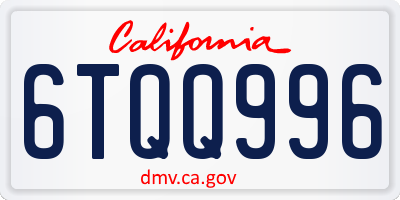 CA license plate 6TQQ996