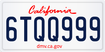 CA license plate 6TQQ999