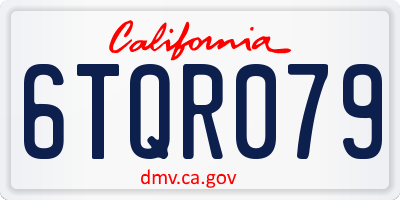 CA license plate 6TQR079