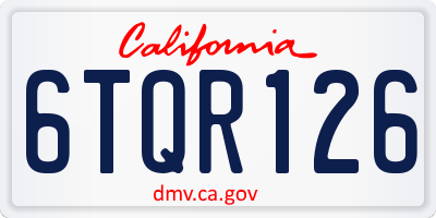 CA license plate 6TQR126