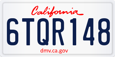 CA license plate 6TQR148