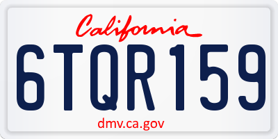 CA license plate 6TQR159