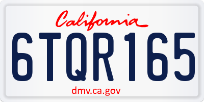 CA license plate 6TQR165