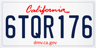 CA license plate 6TQR176