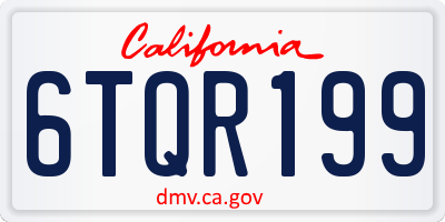 CA license plate 6TQR199