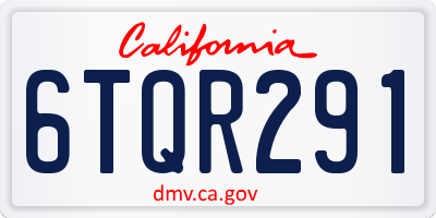 CA license plate 6TQR291