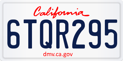 CA license plate 6TQR295