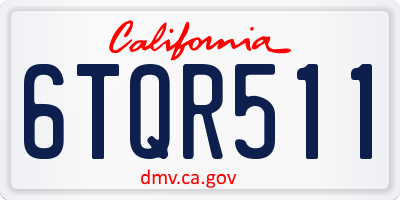 CA license plate 6TQR511