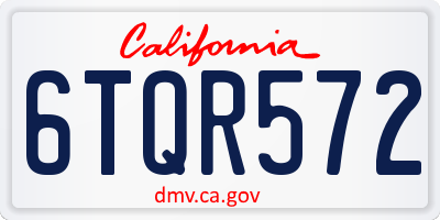 CA license plate 6TQR572