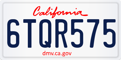 CA license plate 6TQR575