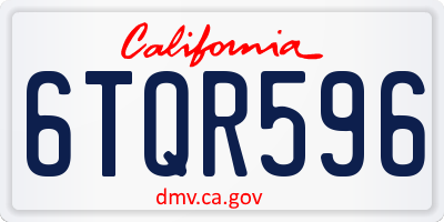 CA license plate 6TQR596