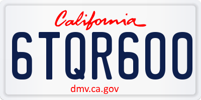 CA license plate 6TQR600