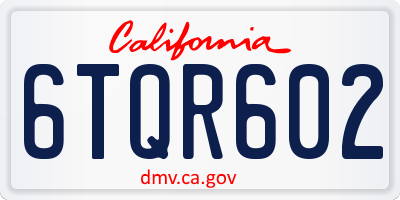 CA license plate 6TQR602