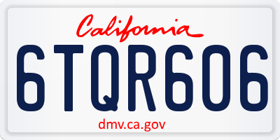 CA license plate 6TQR606